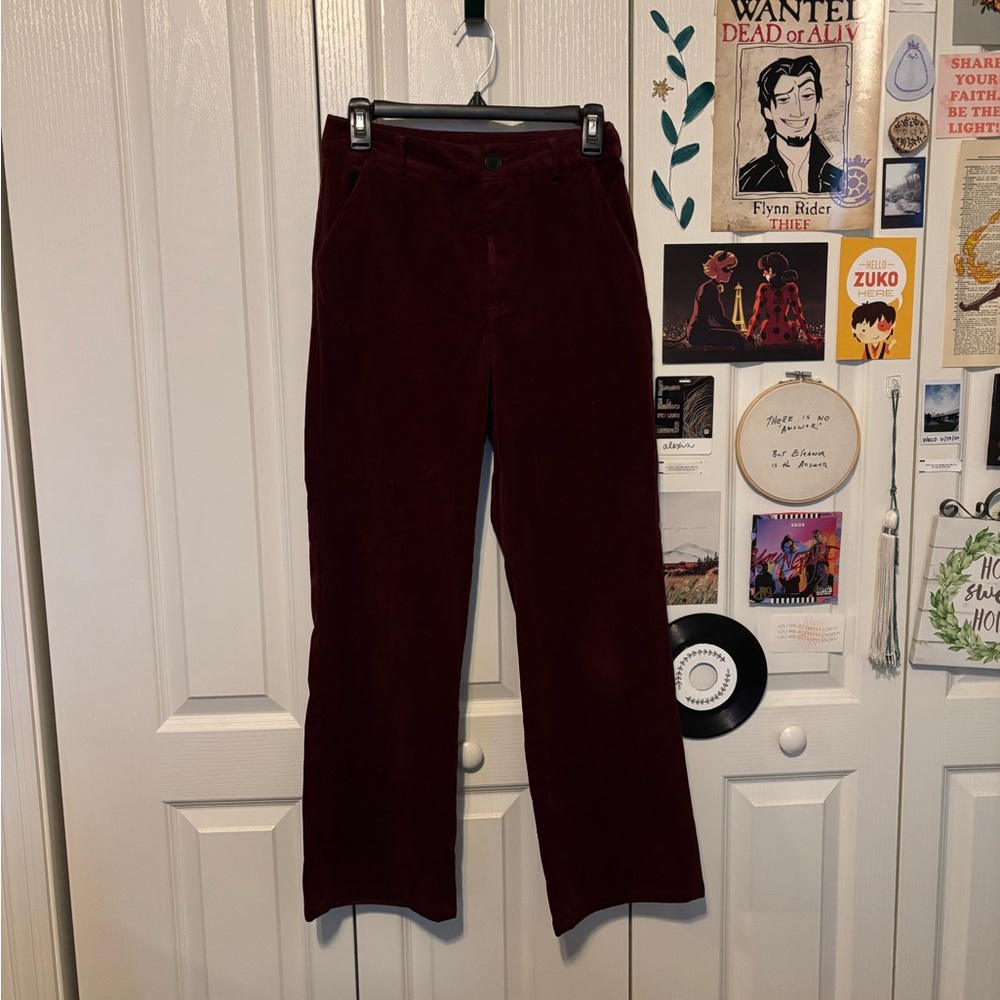 Cider Women's Burgundy Straight Leg Pants